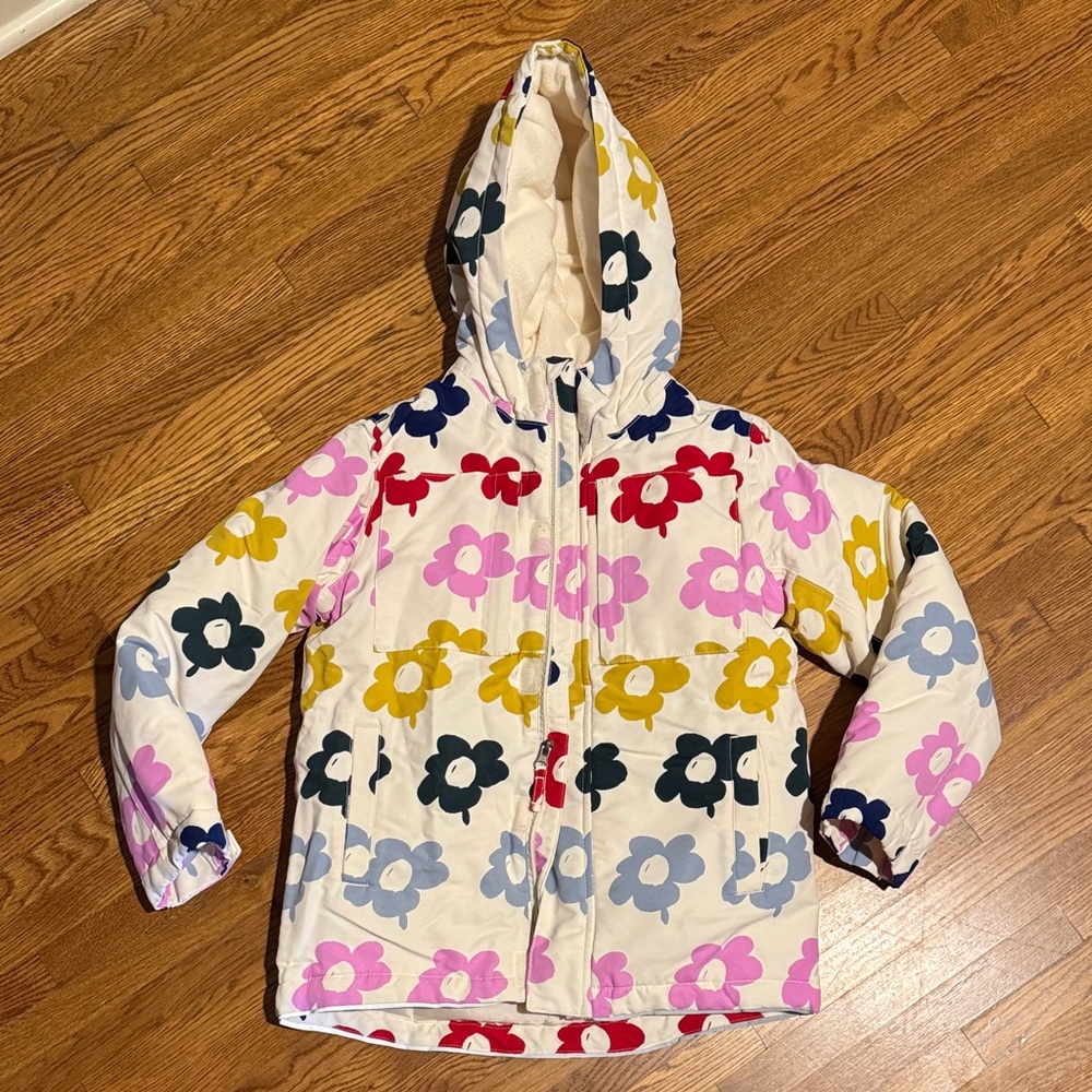 Hanna Andersson White with Floral design Winter Coat